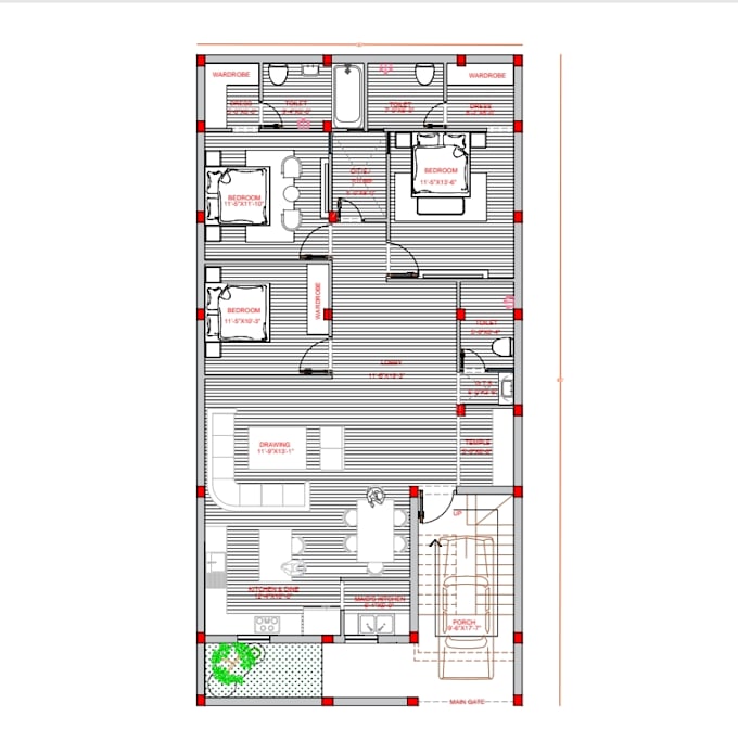 Do autocad drafting from sketches images and pdfs by Aakish_saifi | Fiverr
