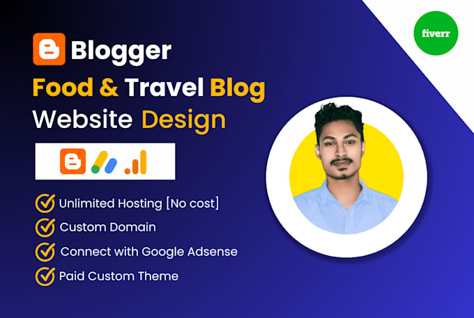 design food travel blog website connected with adsense
