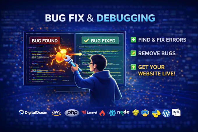 fix website bugs, errors, and debugging issues