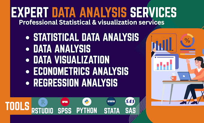 do statistical data analysis using rstudio, spss, stata, sas and python