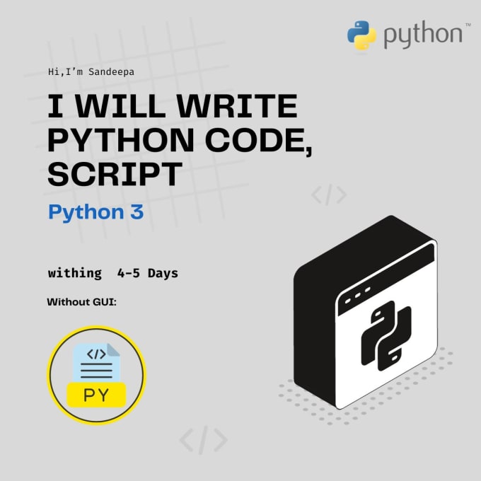 Write python codes, scripts by Emblemminds | Fiverr
