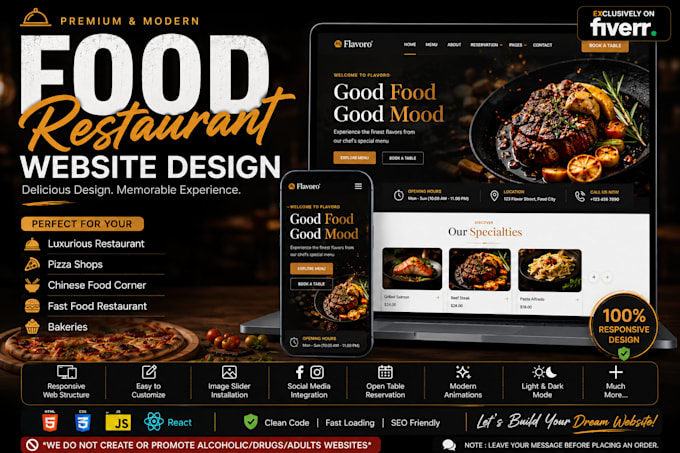 build professional restaurant website