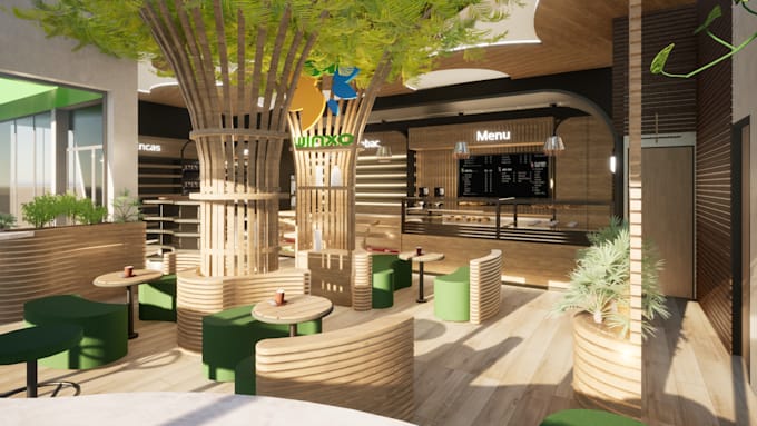 create interior and exterior restaurant,coffee design