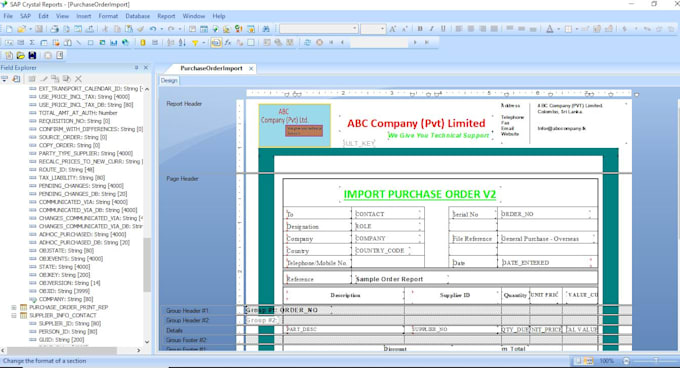 design update support in sap crystal reports