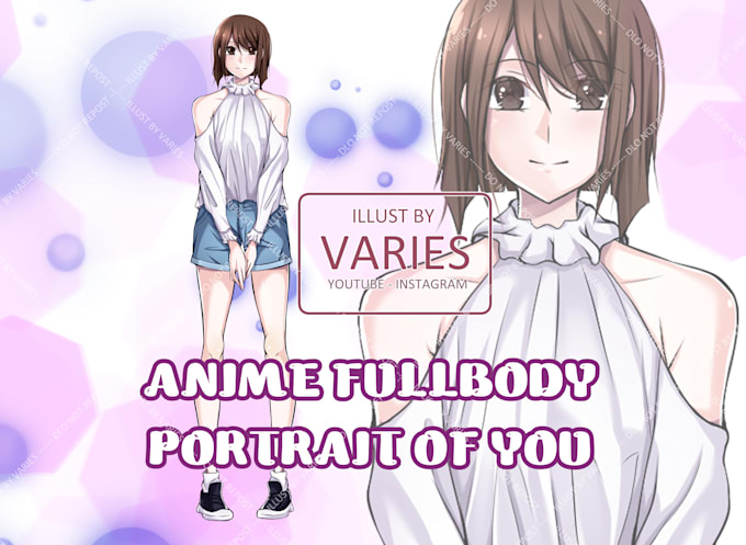 draw your oc as an anime character fullbody portrait