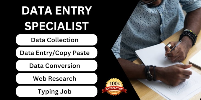 be your professional data entry, web research, typing assistant