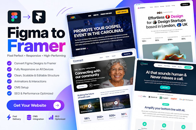 convert your figma design to a framer website