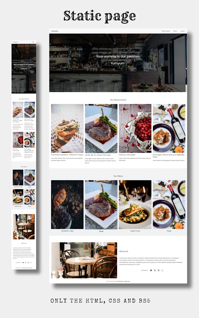 Do the simple landing page with basic html and css by Magazine384 | Fiverr