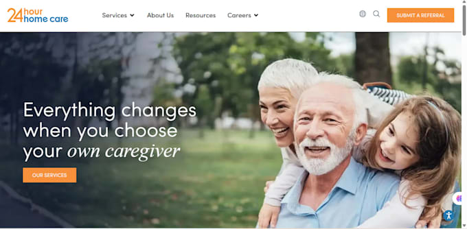 a home care agency, senior care and healthcare website