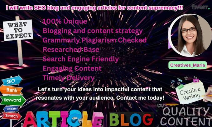 do creative content wizard, expert article writer, blog wordsmith