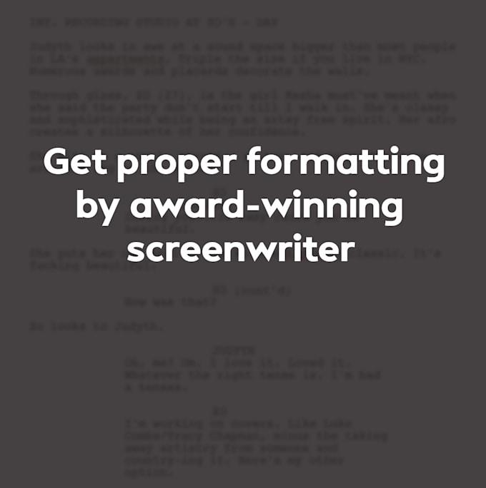 help properly format your screenplay for film or television
