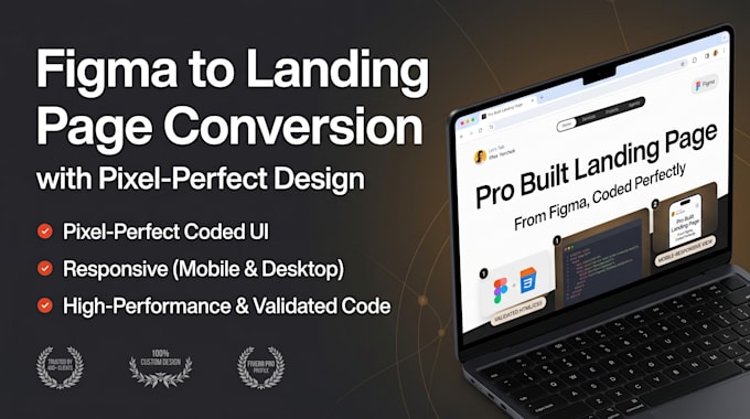 convert figma to landing page with pixel perfect design
