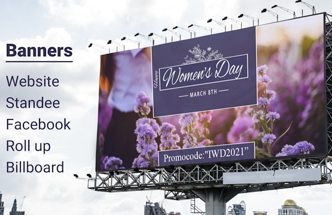 design a web banner, standee, or billboard within 2 hours