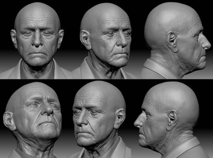 sculpter un modèle 3D pour l'impression 3D, modèle de tête 3D, modèle de  buste 3D, figurine miniature