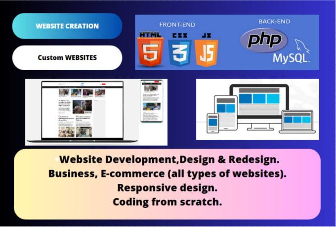 Fix and create any website with html, css, js, php and mysql by ...