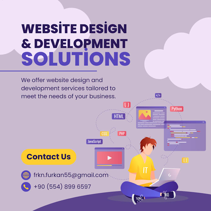 Develop a website specifically for you in the desired area by Dropdeart