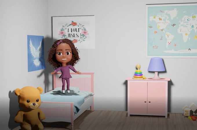 make 3d cartoon character, texturing and rigging