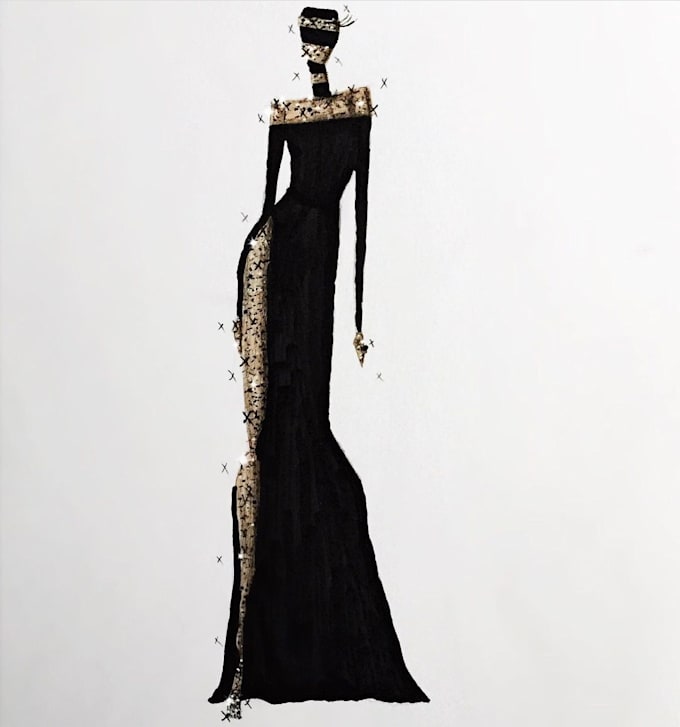 Create iconic custom fashion illustrations for you by Sirenofsoul Fiverr