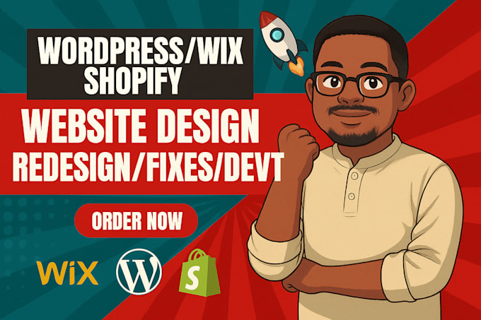 design a stunning business website on wordpress, wix or shopify for you