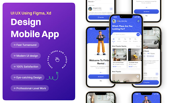 Design mobile app ui, redesign ios, android ui using figma by Elisha ...
