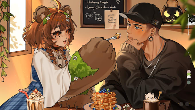 draw anime art illustration for anime pfp, original character, manga or fanart