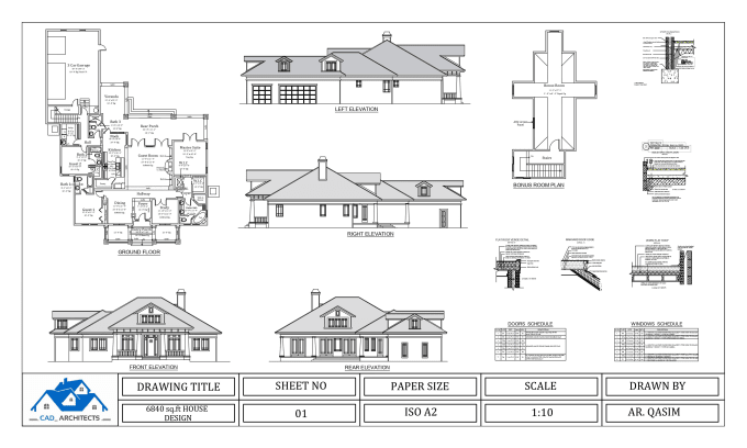 Hot Review! I will draw architectural floor plans, sections and elevations in autocad