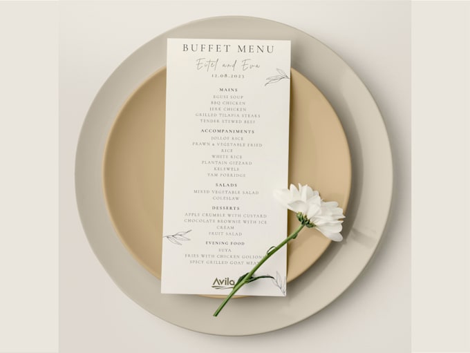 elegant wedding menu designs for your special day