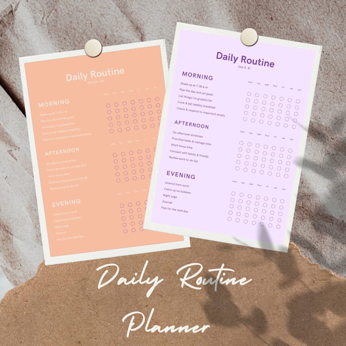 Make a daily routine planner by Madihaeram | Fiverr