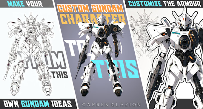 draw mecha and robot reference sheet in anime style