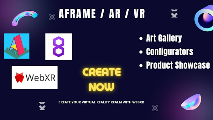 create ar VR web experience using aframe,8thwall and webxr