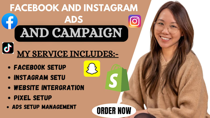 Set up your facebook and instagram ads campaigns by Marcie_jones | Fiverr
