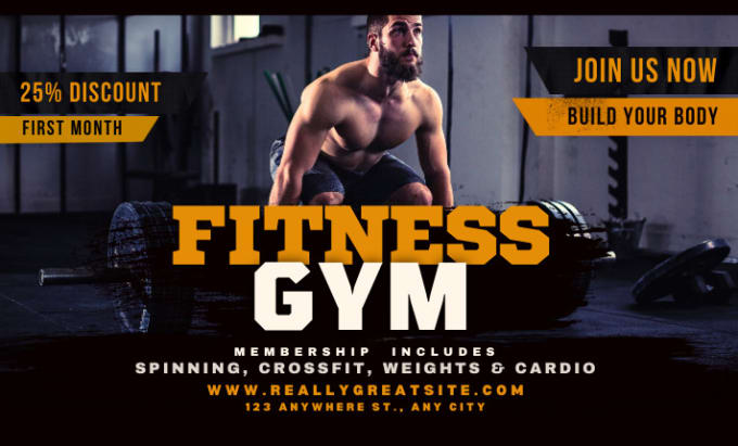 Design modern gym poster and fitness banner flyer by Fassi_graphics ...