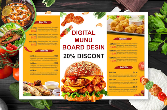 Digital menu board or animated food restaurant menu design by Mani184 ...