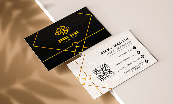 do unique business card design with qr code