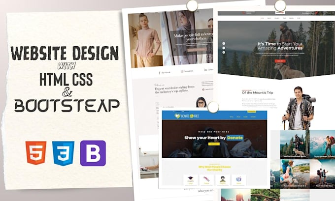 Design a website using html, css, and bootstrap by Mdsadman28 | Fiverr