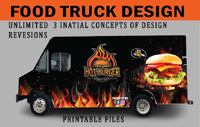 design food truck wrap, car wrap, truck wrap, vehicle warp,