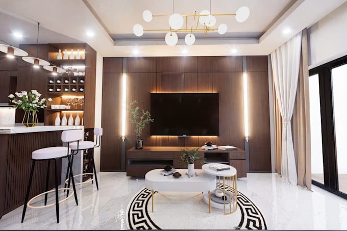 do expert modern interior realistic 3d design services
