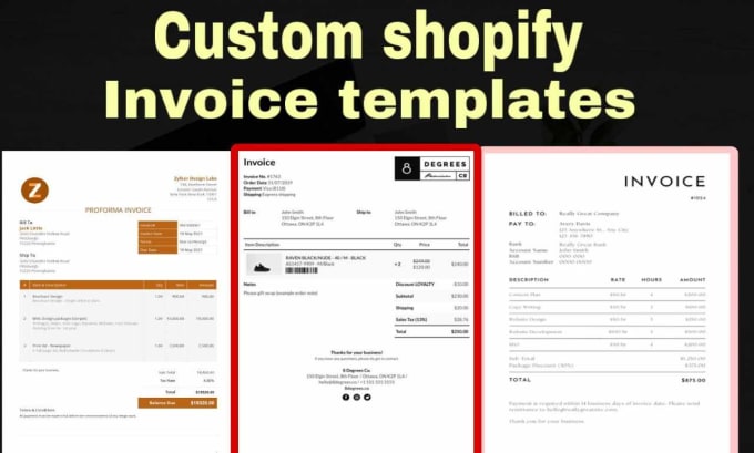 Make custom shopify invoice and packing slip template by Shumaila