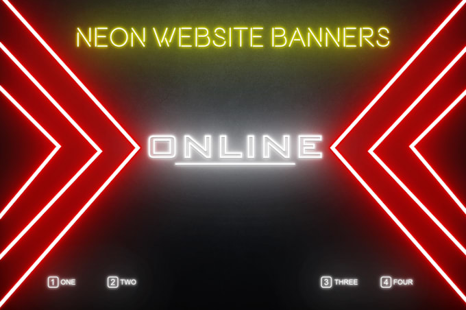 design neon website banners or neon logo