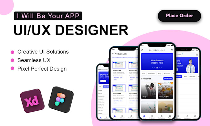 do mobile app UI design, dashboard, website UI UX design, logo design