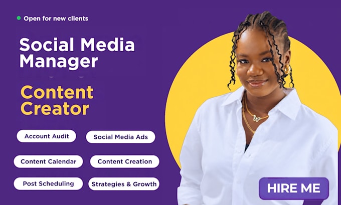 be your virtual assistant and social media manager, marketing, content creator
