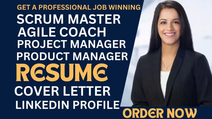 I will create scrum master resume, project management, product manager and agile resume