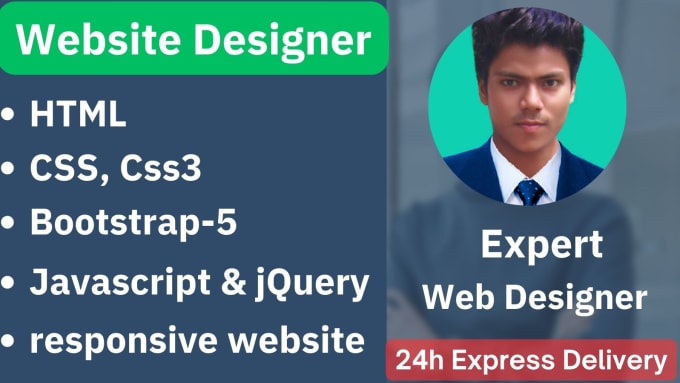 Be your using html, css, bootstrap, javascript, and jquery by Dataentry ...