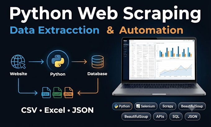 do professional web scraping, data mining, and data extraction using python