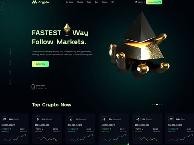Create crypto and web3 ui ux landing page design in figma by Victor ...