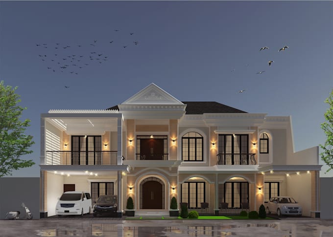 design facade of house in any style