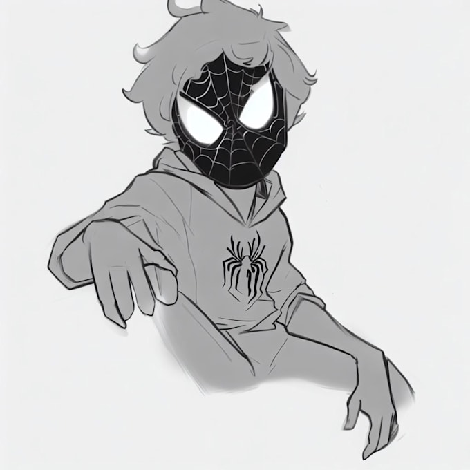 Draw you as a spiderman from spiderverse spidersona by