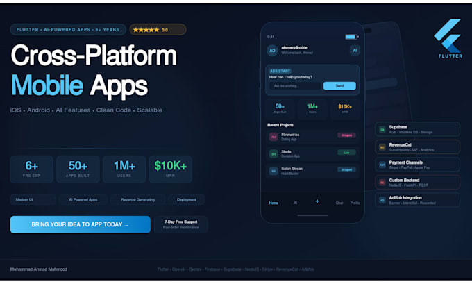 build a mobile app using flutter with ai features