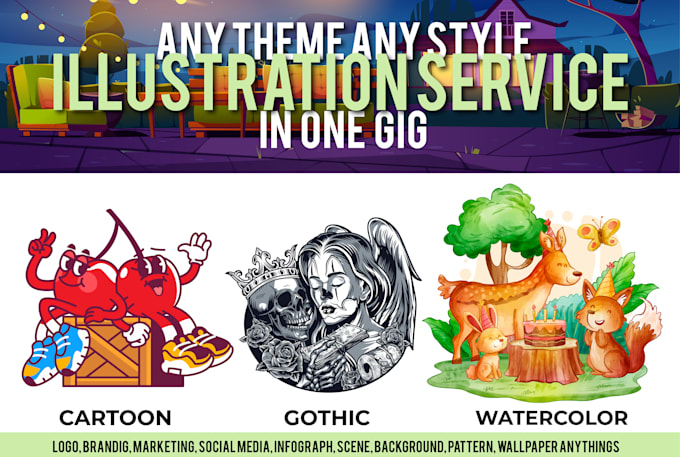 create any kind of vector art, vector illustration, digital art for you