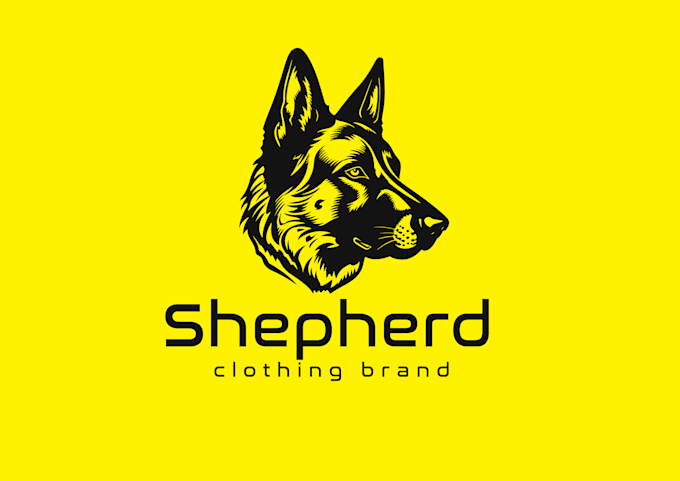illustrate unique dog head logo design